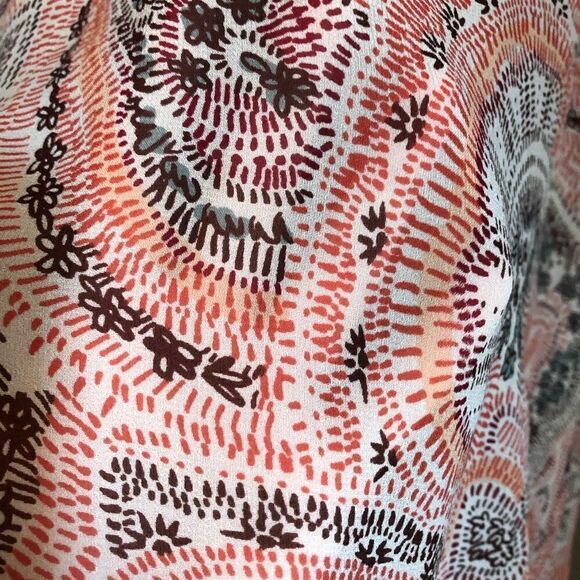 Joie 100% silk short sleeve printed blouse - Picture 8 of 10